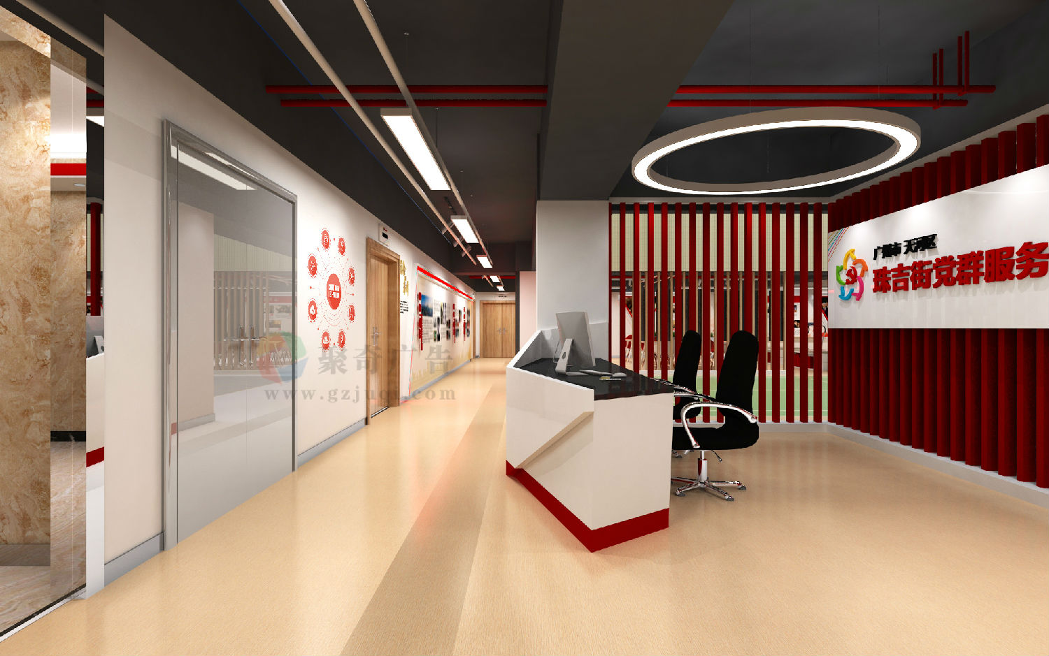 党建展厅活动室阅览室活动中心文化墙3d效果图设计|三维|展览|思海设计 - 原创作品 - 站酷 (ZCOOL)